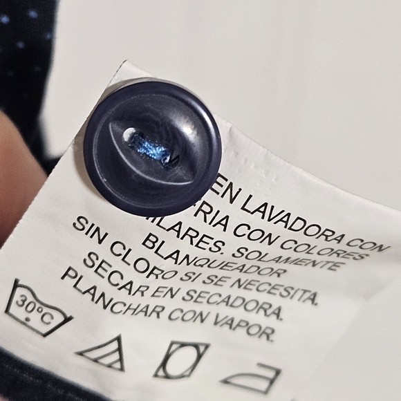 Beverly Hills Polo club short sleeve mens  XL button down shirt top navy blue - Picture 5 of 5